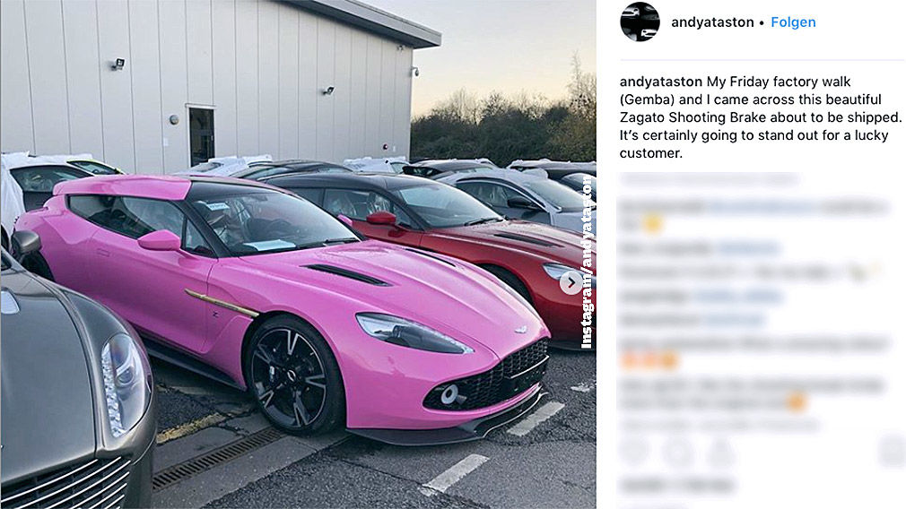 Aston Martin Vanquish Zagato Shooting Brake in Pink