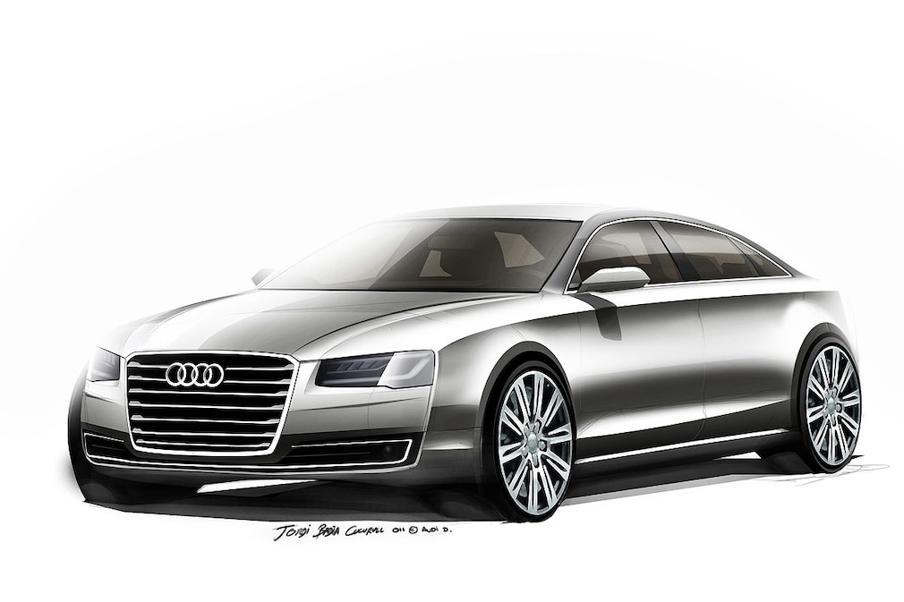 Audi A8 Facelift: Erste Skizzen