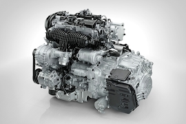 Volvo Drive-E Benzinmotor Benzin-Direkteinspritzer mit 2,0 Liter Hubraum, vier Zylinder und einem Leistungsspektrum von 103 kW (140 PS) bis zu mehr als 221 kW (300 PS)