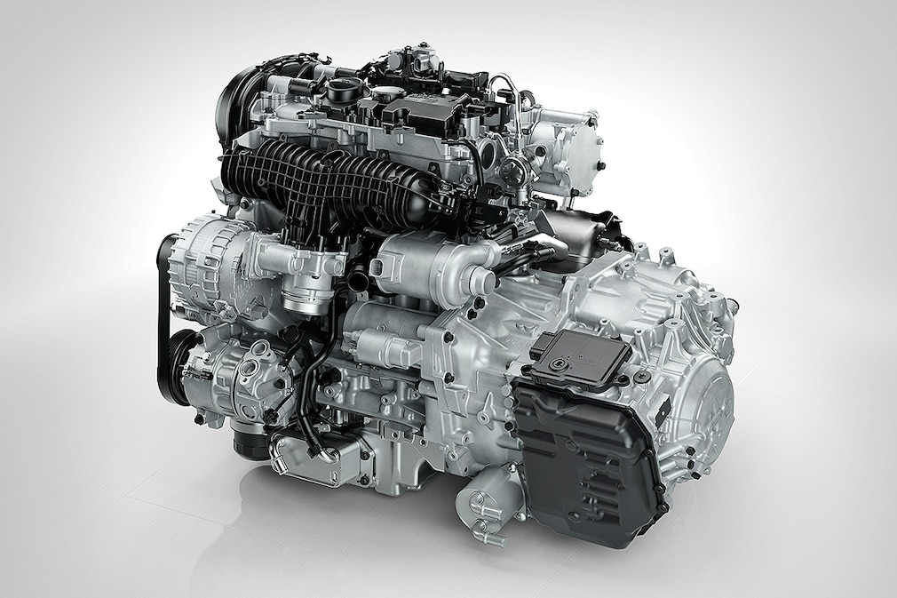 Volvo Drive-E Benzinmotor Benzin-Direkteinspritzer mit 2,0 Liter Hubraum, vier Zylinder und einem Leistungsspektrum von 103 kW (140 PS) bis zu mehr als 221 kW (300 PS)