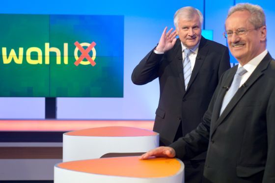 Horst Seehofer (CSU, links) und Christian Ude beim Wahlkampfduell am 4. September 2013