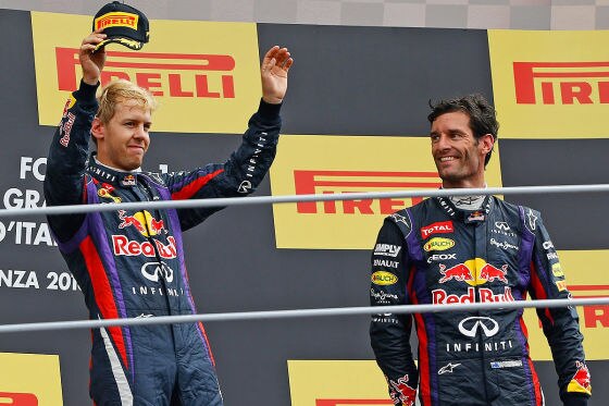 Sebastien Vettel nach seinem Sieg beim großen Preis von Italien