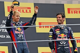Sebastien Vettel nach seinem Sieg beim großen Preis von Italien