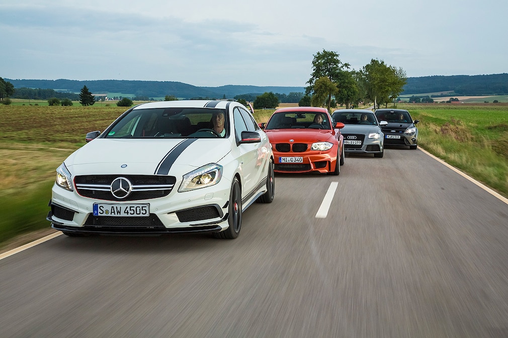 Mercedes A45 AMG BMW 1er M Coupé Audi RS 3  Ford Focus RS 500
