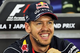 Sebastian Vettel bei der Pressekonferenz