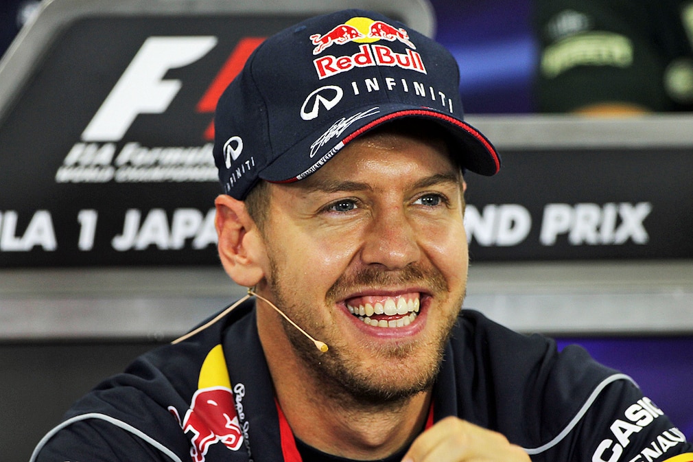 Sebastian Vettel bei der Pressekonferenz