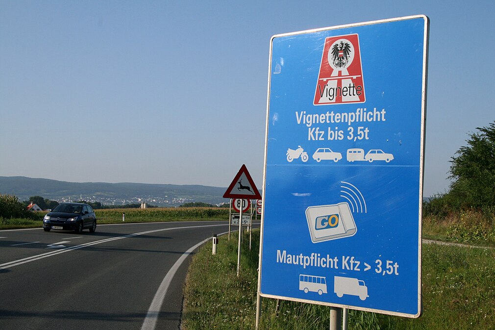 Österreich - Schild Vignettenpflicht Österreich - Schild Vignettenpflicht