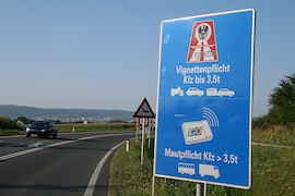 Österreich - Schild Vignettenpflicht