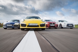 Porsche 911 Turbo S Audi R8 V10 Plus Nissan GT-R Black Edition BMW M6 Coupé Competition