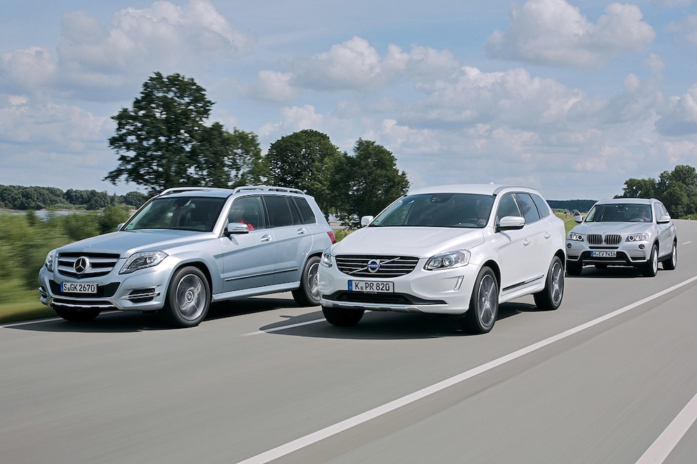 BMW X3 Mercedes GLK Volvo V60