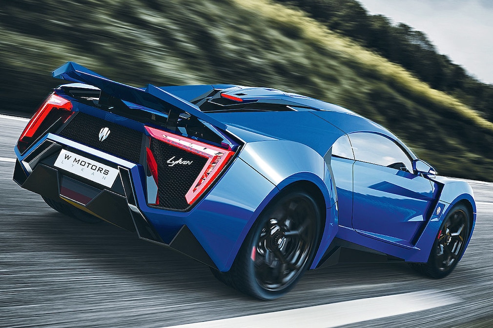 Lykan Supersport blau Heckansicht Lykan Supersport blau Heckansicht