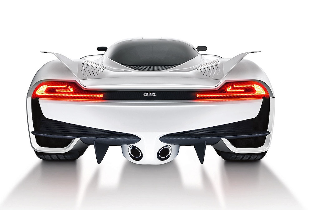 SSC Tuatara weiß Heckansicht SSC Tuatara weiß Heckansicht