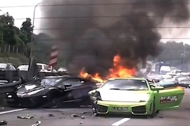 Lamborghini-Crash in Malaysia