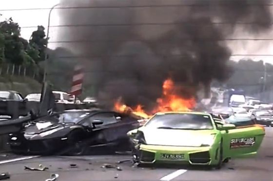 Lamborghini-Crash in Malaysia