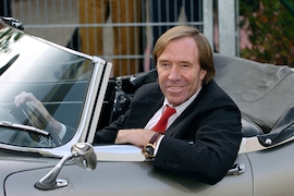 Günter Netzer im Jaguar E-Type Serie 1 Roadster, 4,2 Ltr (1968)