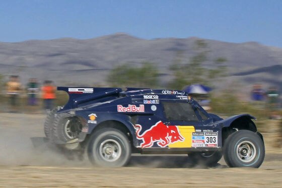 Spaniard Carlos Sainz in action during the fourth stage of the Rally Dakar 2014 between San Juan and Chilecito, Argentina