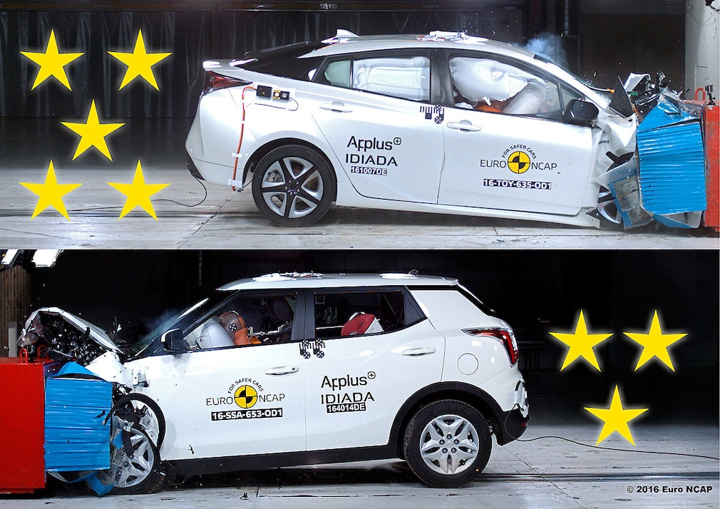 Euro NCAP-Crashtest 2016: Stars und Sternchen