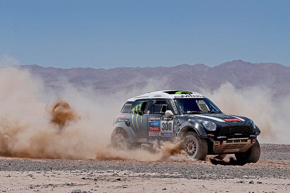 MOTORSPORT - DAKAR ARGENTINA BOLIVIA CHILE 2014 - STAGE 8 / ETAPE 8 - SALTA - CALAMA (CHI) - 13/01/2014 - PHOTO FREDERIC LE FLOCH / DPPI - 300 PETERHANSEL STEPHANE (FRA) / COTTRET JEAN PAUL - MINI - ACTION pixel