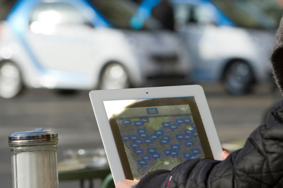 Tablet mit Car2Go-App