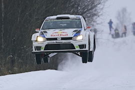 VW-Pilot Jari-Matti Latvala bei der Schweden-Rallye