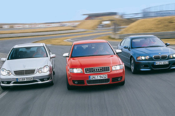 Audi S4 (B6), Mercedes C 32 AMG und BMW M3 (E46)