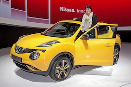 Nissan Juke Facelift: Sitzprobe auf dem Genfer Autosalon 2014