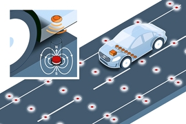 Volvo Fahrbahnmagnete zur Positionsbestimmung von Fahrzeugen