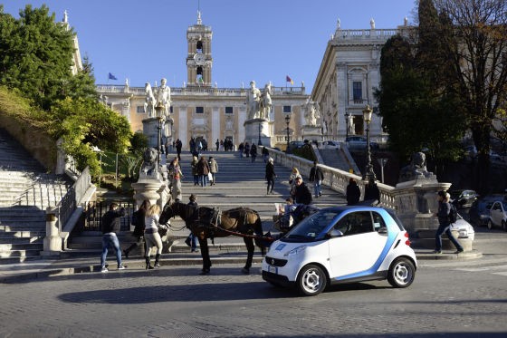 Car2go-Smart vor der Spanischen Treppe