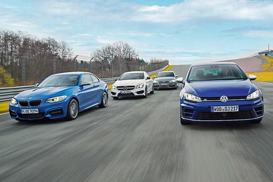 BMW M235i VW Golf R Audi S3 Mercedes CLA 45 AMG