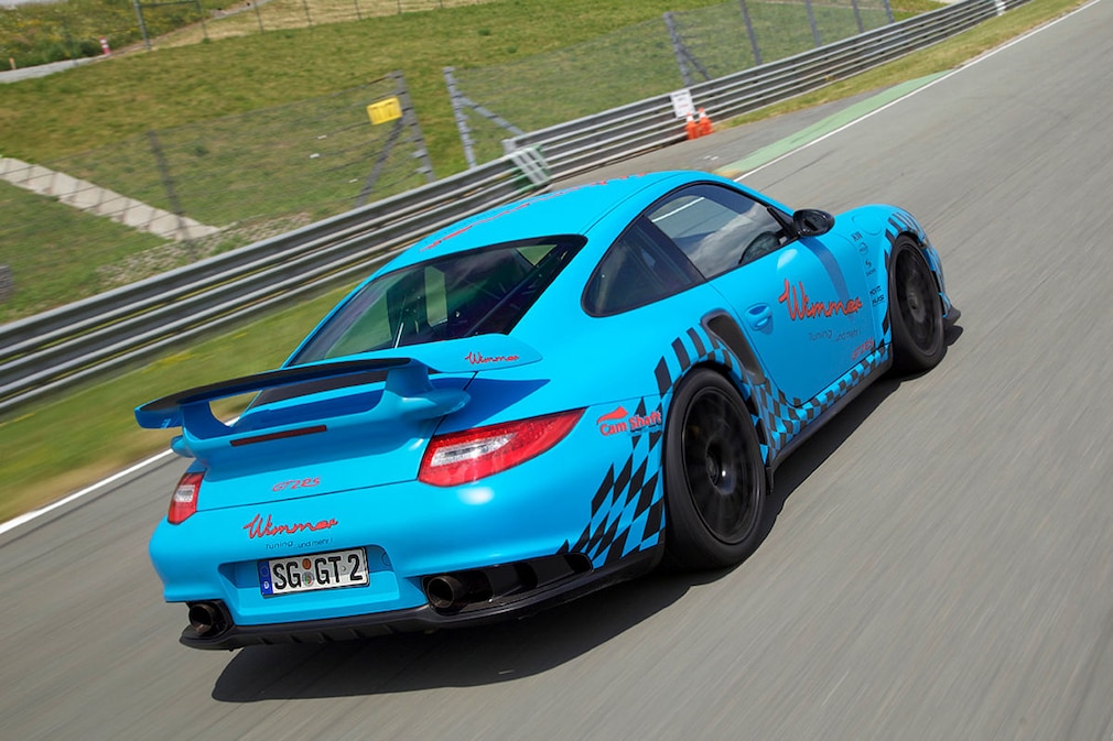 Wimmer 911 GT2 RS blau Rückansicht