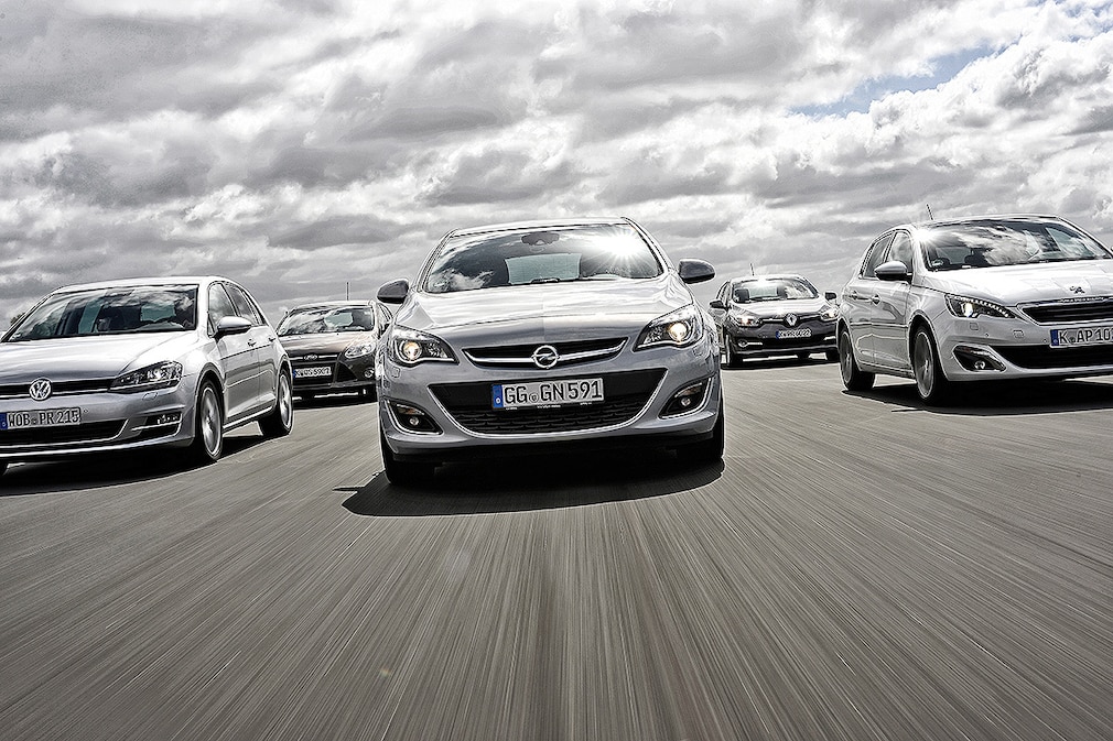 Ford Focus Opel Astra Peugeot 308 Renault Mégane VW Golf