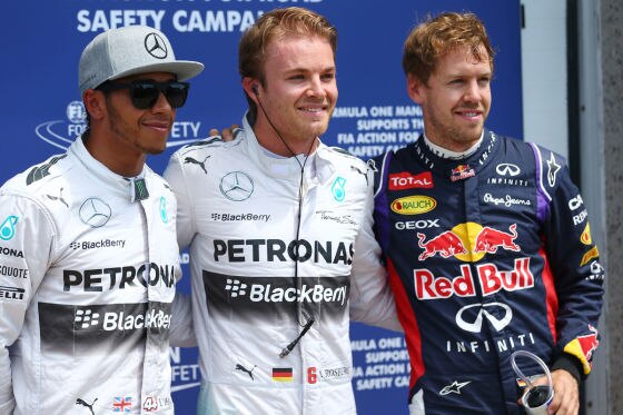 Hamilton, Rosberg, Vettel