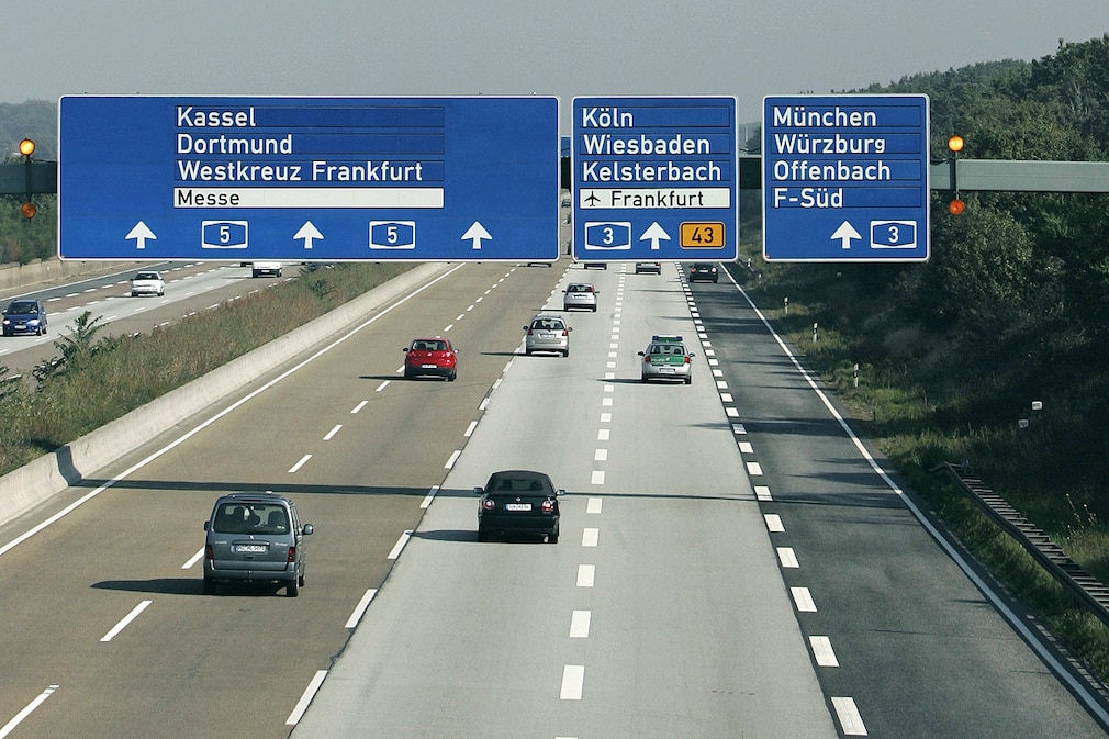 Leitsystem auf der Autobahn