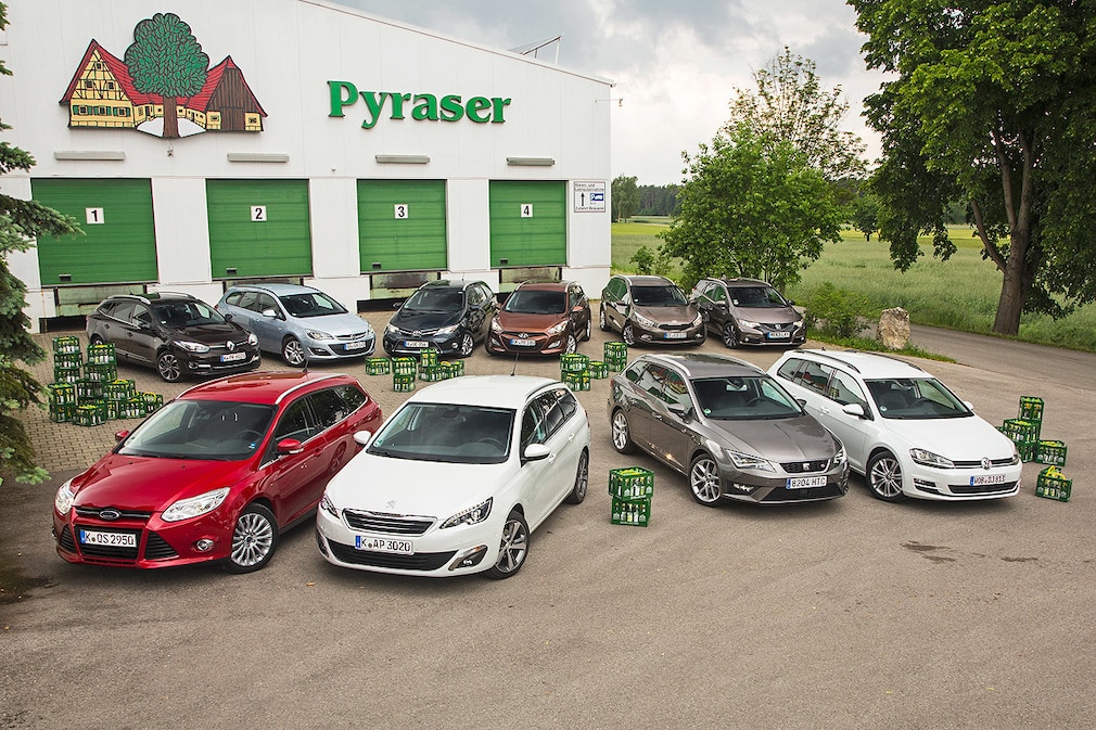 Ford Focus Turnier, Honda Civic Tourer, Hyundai i30 Kombi, Kia cee'd Sportswagon, Opel Astra Sports Tourer, Peugeot 308 SW, Renault Mégane Grandtour, Seat Leon ST, Toyota Auris Touring, Sports VW Golf Variant