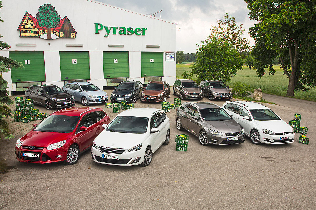 Ford Focus Turnier, Honda Civic Tourer, Hyundai i30 Kombi, Kia cee'd Sportswagon, Opel Astra Sports Tourer, Peugeot 308 SW, Renault Mégane Grandtour, Seat Leon ST, Toyota Auris Touring, Sports VW Golf Variant