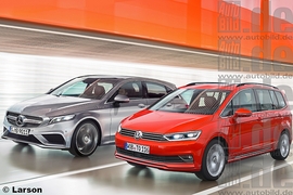 Mercedes B-Klasse und VW Touran Illustration