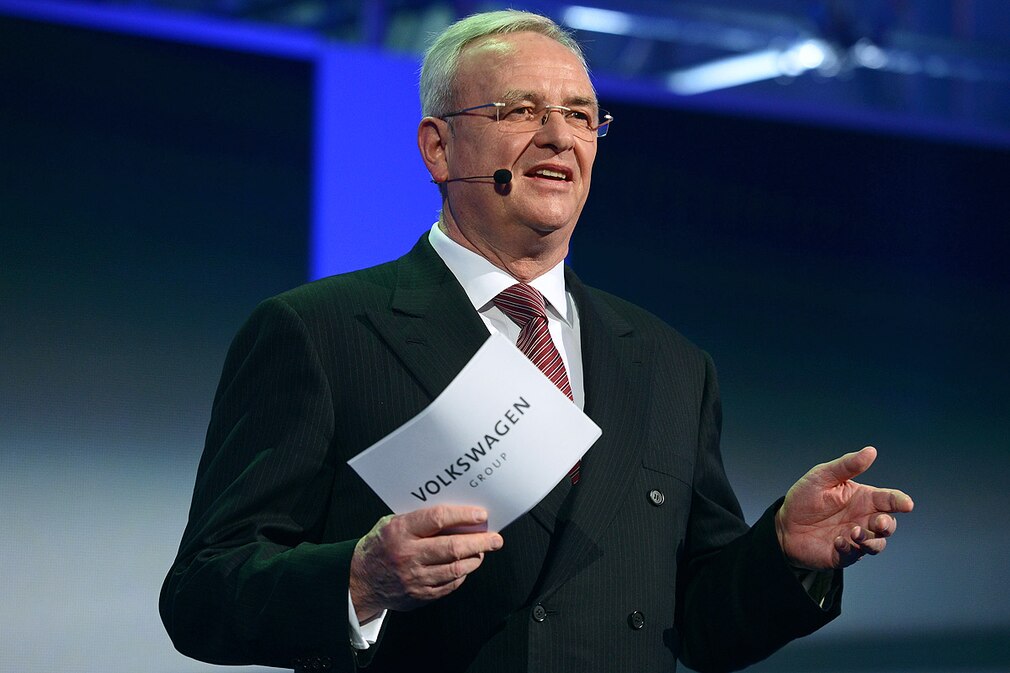 Martin Winterkorn, Vorstandsvorsitzender von VW, spricht am 03.03.2014 in der Halle Espace Secheron in Genf beim Volkswagen Konzernabend