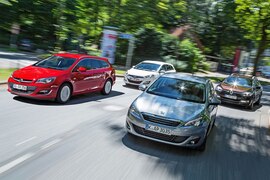 Opel Astra Sports Tourer, Hyundai i30 Kombi, Peugeot 308 SW, Renault Mégane Grandtour