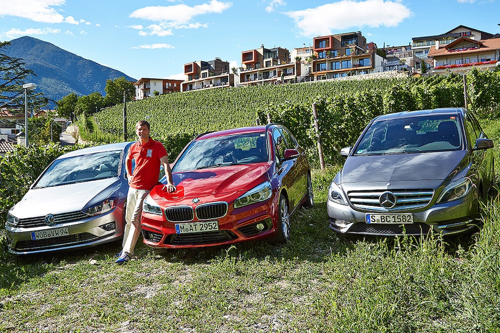 Mercedes B 200 CDI, VW Golf Sportsvan, BMW 2er Active Tourer