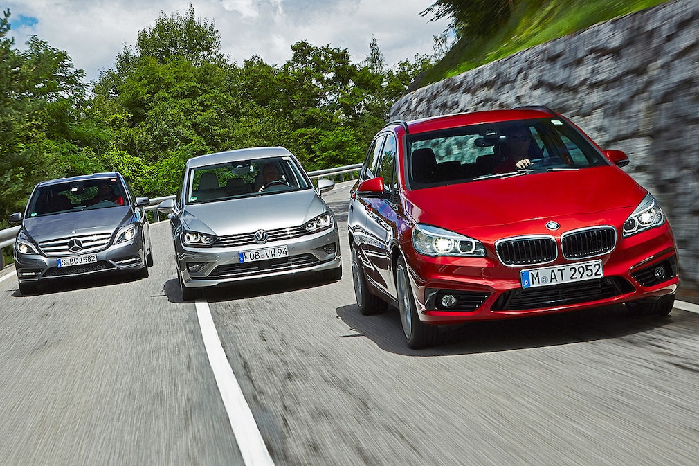 Mercedes B 200 CDI, VW Golf Sportsvan, BMW 2er Active Tourer