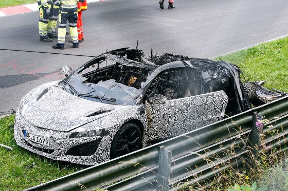 Honda NSX Erlkönig nach Brand