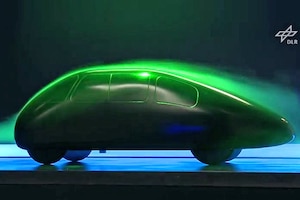 Schlörwagen als Modell im Windkanal