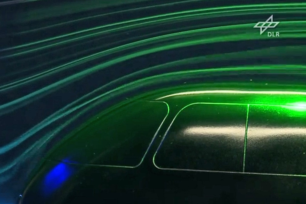 Schlörwagen als Modell im Windkanal