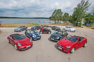 Porsche 911 Cabrio, Mercedes E Cabrio, Mini Cooper S Cabrio, VW Golf GTI Cabrio, Smart fortwo Cabrio, Opel Cascada, Peugeot 207 CC, Audi A5 Cabrio, VW Beetle Cabrio, Mercedes SLK