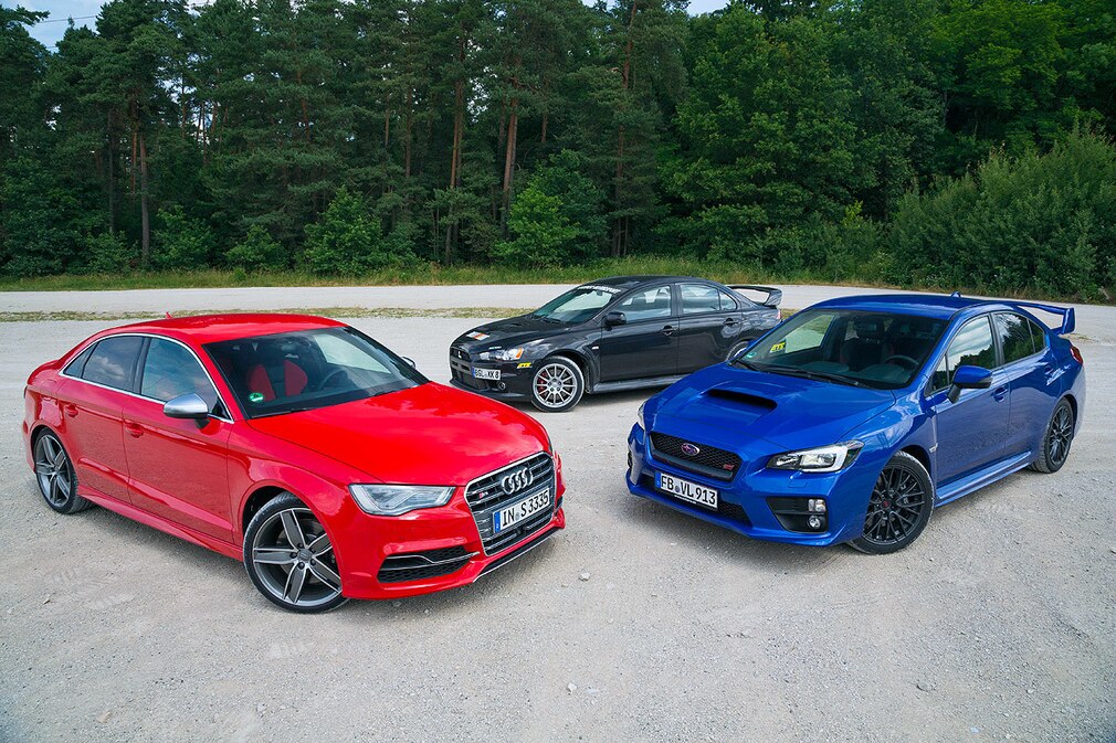 Audi S3 Mitsubishi Lancer Evolution X Subaru WRX STi