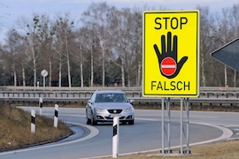 Aktion gegen Geisterfahrer: Blockade der linken Spur