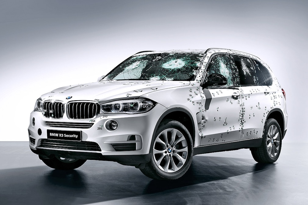 BMW X5 Security Plus (VR 6 – BRV 2009) nach Schussangriff auf der GPEC in Leipzig