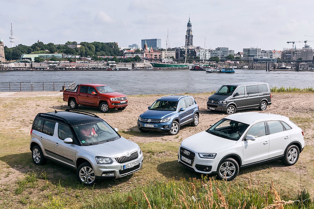 Fünf Allradler mit 2.0 TDI