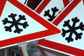 Tempolimit mit Schneeflocke