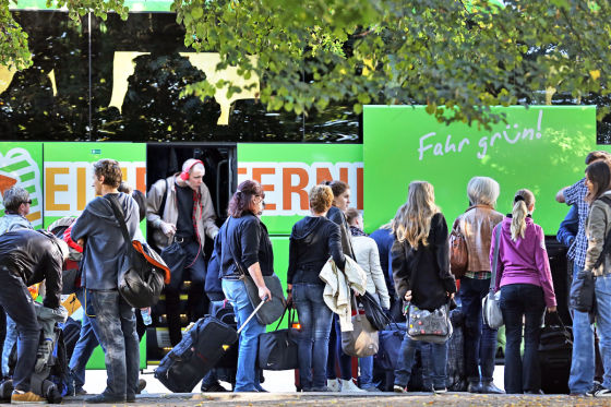 Fernbus als Gewinner des Bahn-Streiks